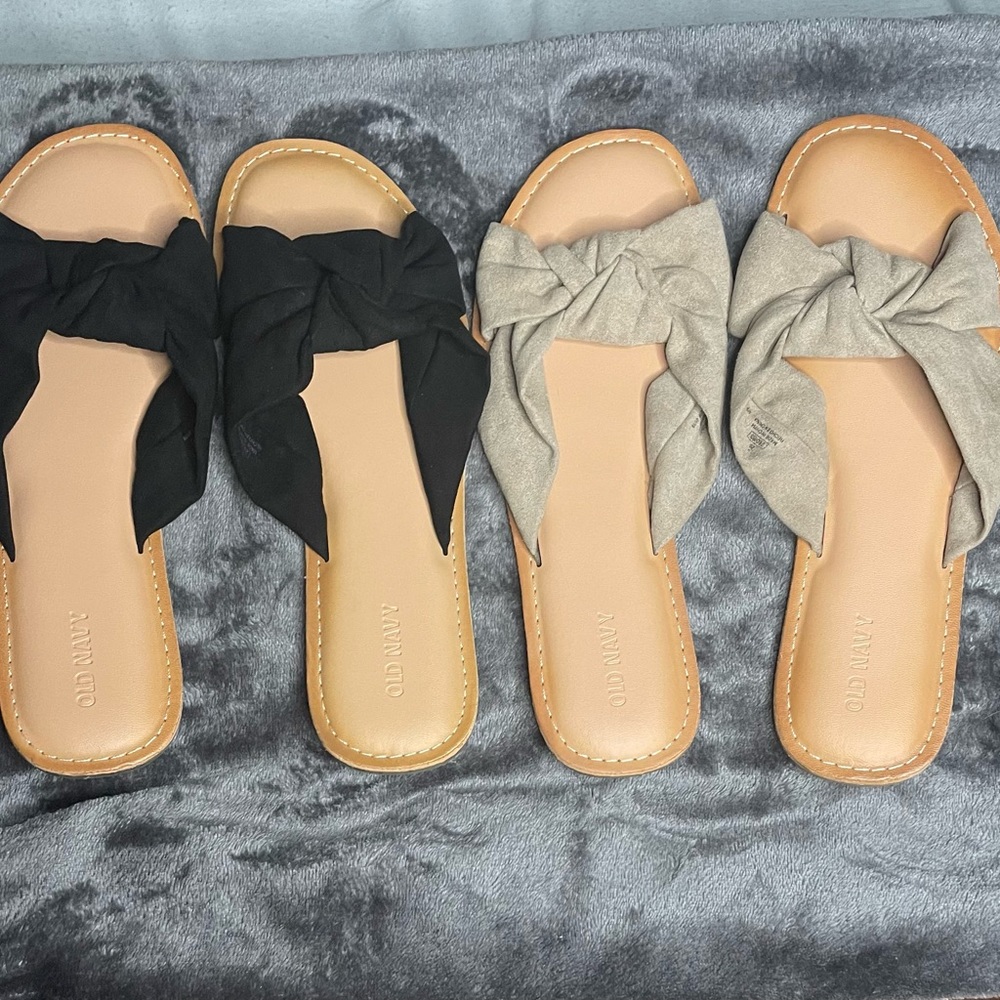 NEW Old Navy faux suede slides